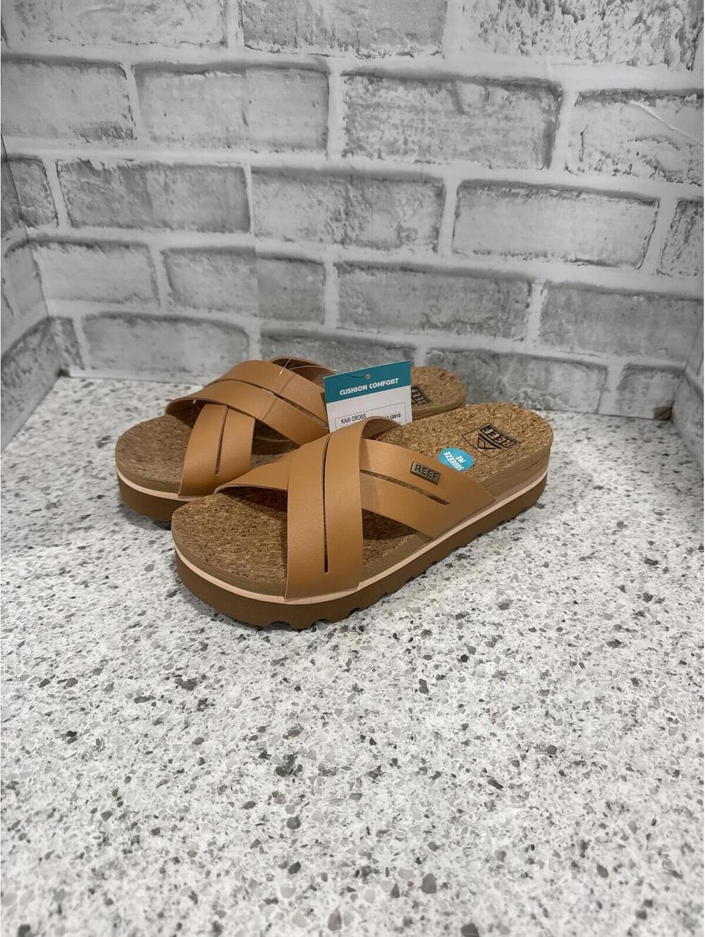 REEF Women's Cushion Bounce Vista Sandals in Tan, NWT, Size 7